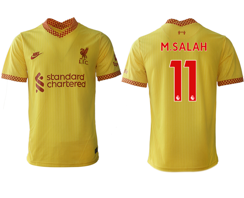 Cheap Men 2021-2022 Club Liverpool Second away aaa version yellow 11 Soccer Jersey